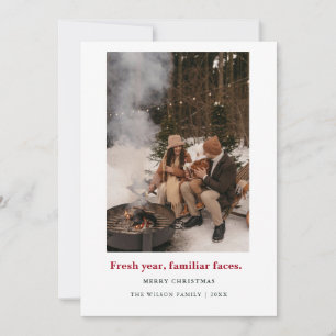 Fresh year, familiar faces.,Christmas Photo Card