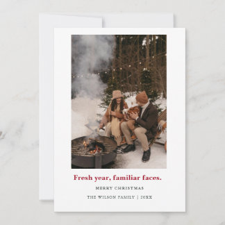 Fresh year, familiar faces.,Christmas Photo Card