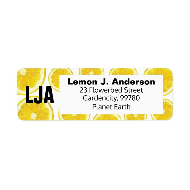 Fresh yellow lemon slice initial sticker label (Front)