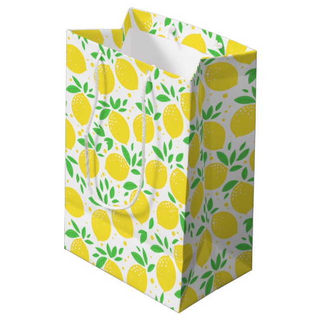 Fresh Yellow Lemons 2 Medium Gift Bag (Back Angled)