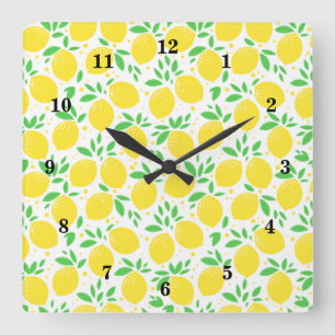 Fresh Yellow Lemons 3 Square Wall Clock