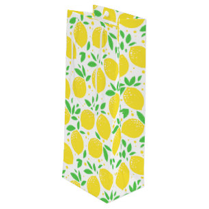 Fresh Yellow Lemons 3 Wine Gift Bag