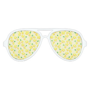 Fresh Yellow Lemons Aviator Sunglasses