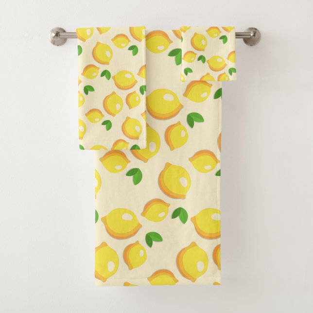 Fresh Yellow Lemons - Bath Towel Set (Insitu)