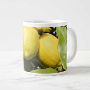 Fresh Yellow Lemons on a Tree Large Coffee Mug