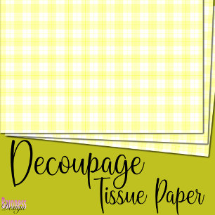 Fresh yellow white tartan plaid tissue paper