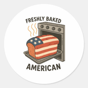 Freshly Baked American Patriotic Usa American Flag Classic Round Sticker