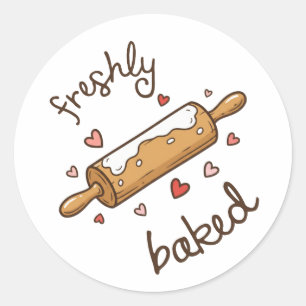 Freshly Baked Bakery Label Sticker Homemade Bake