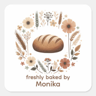 Freshly Baked By Custom Bakery Label Bread