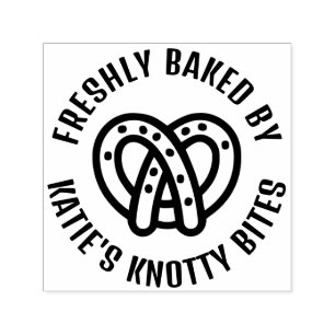 Freshly Baked Pretzel Personalised Small Business Self-inking Stamp