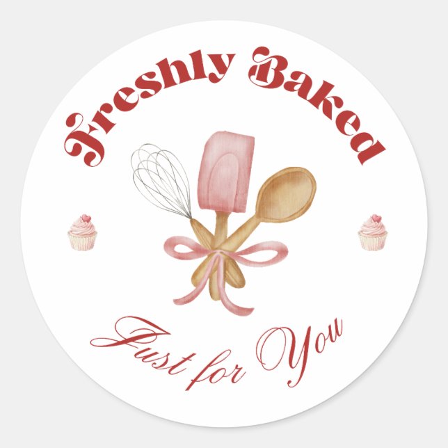 Freshly Baked Watercolor Bakery Sticker (Front)