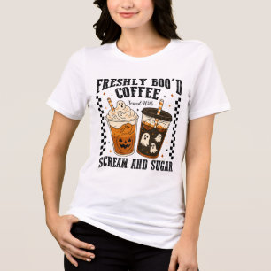 Freshly Boo’d Coffee, Funny Halloween Coffee Lover Tri-Blend Shirt