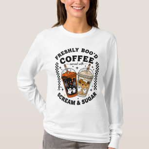 Freshly Boo’d Coffee Halloween–Cute Ghost Barista T-Shirt