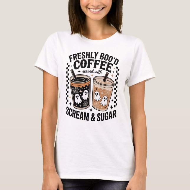 Freshly Boo’d Coffee Halloween Shirt (Front)