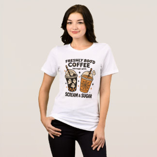 Freshly Boo’d Coffee Halloween T-Shirt –Cute Ghost Tri-Blend Shirt