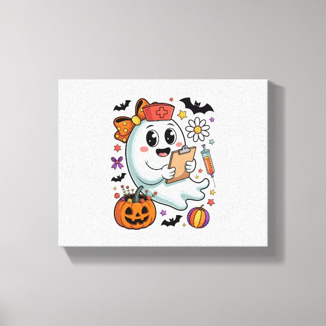 Freshly Boo'd Coffee Halloween Canvas Print (Front)