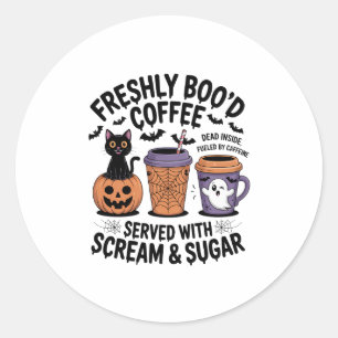 Freshly Boo'd Coffee Halloween Classic Round Sticker