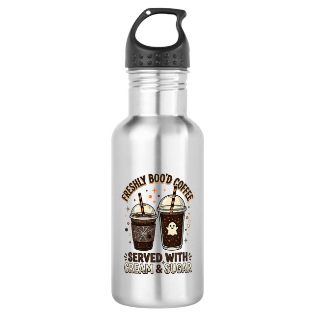 Freshly Bood Coffee Halloween Ghost Cup 532 Ml Water Bottle (Front)
