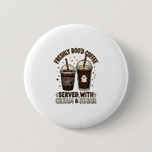 Freshly Bood Coffee Halloween Ghost Cup 6 Cm Round Badge
