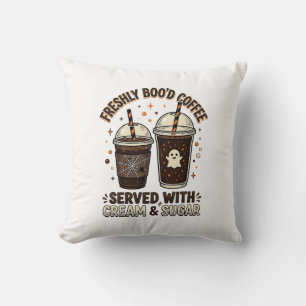 Freshly Bood Coffee Halloween Ghost Cup Cushion