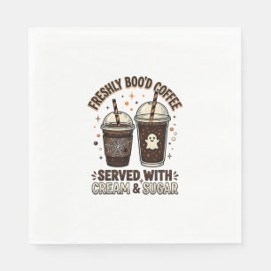 Freshly Bood Coffee Halloween Ghost Cup Napkin