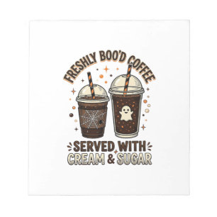 Freshly Bood Coffee Halloween Ghost Cup Notepad