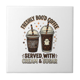 Freshly Bood Coffee Halloween Ghost Cup Tile