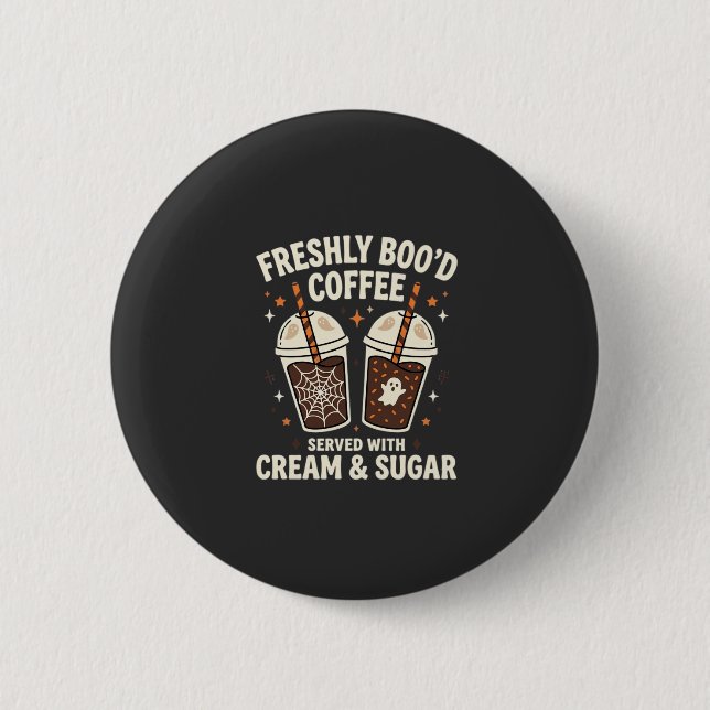 Freshly Bood Halloween Coffee 6 Cm Round Badge (Front)