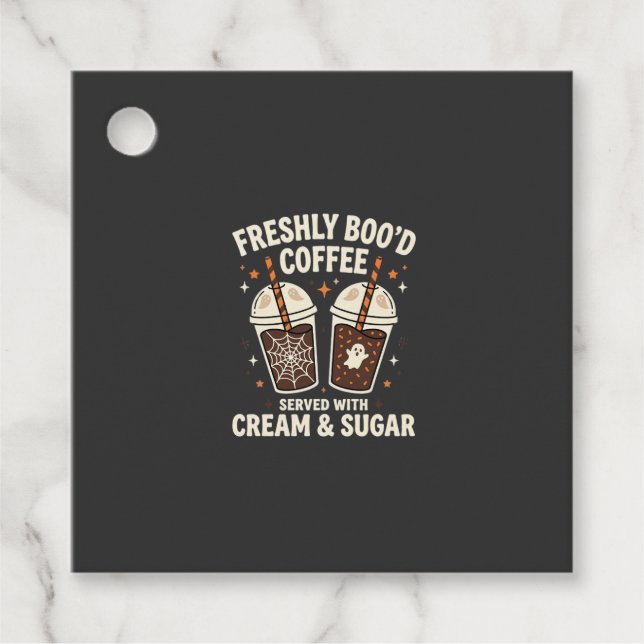 Freshly Bood Halloween Coffee Favour Tags (Front)