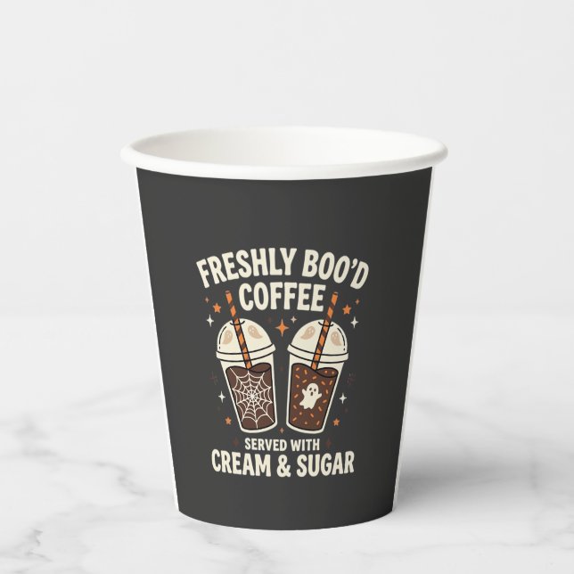 Freshly Bood Halloween Coffee Paper Cups (Front)