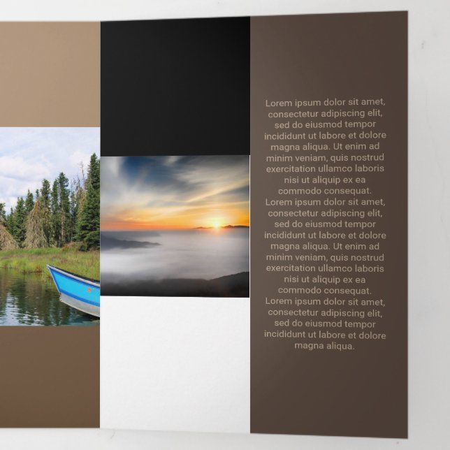 Freshly Brown Tone Squared Off Qr Code Tri-Fold Card (Inside Last)