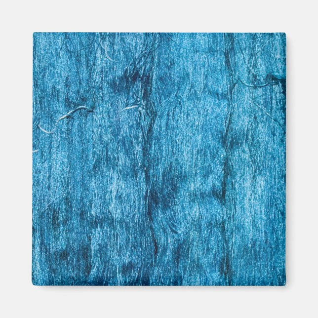 Freshly Dyed Blue Handmade Thai Silk Magnet (Front)