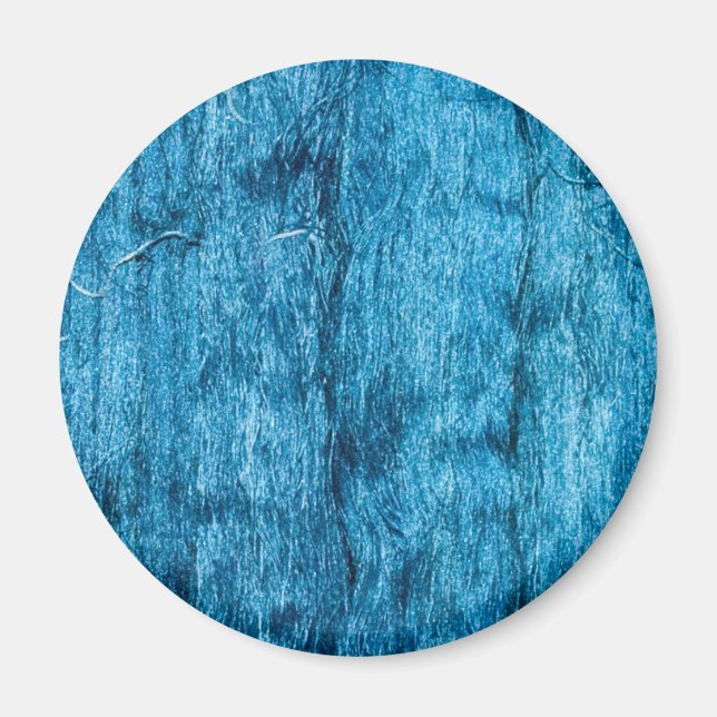 Freshly Dyed Blue Handmade Thai Silk Magnet (Front)