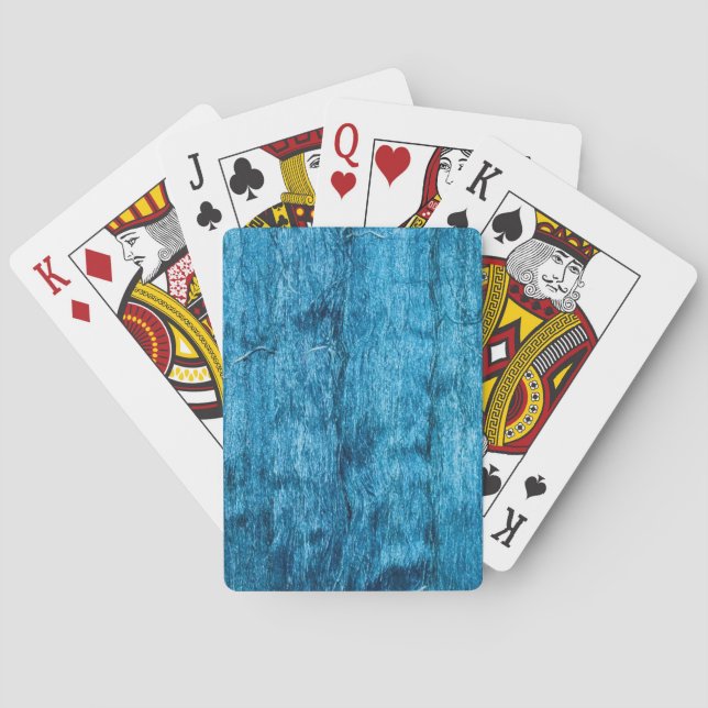 Freshly Dyed Blue Handmade Thai Silk Playing Cards (Back)