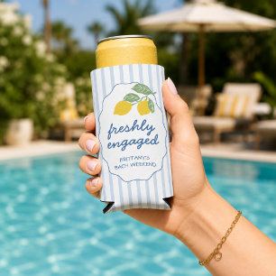 Freshly Engaged Amalfi Coast Lemon Bachelorette Seltzer Can Cooler