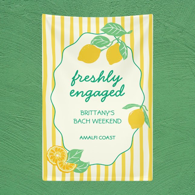 Freshly Engaged Lemon Citrus Bachelorette Banner (Freshly Engaged Lemon Citrus Bachelorette Banner)
