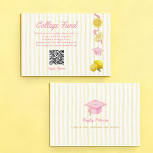 Freshly Graduated Grad Party College Fund Enclosure Card