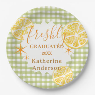 Freshly Graduated Lemon Gingaham Paper Plate