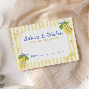 Freshly Graduated Lemon Graduation Advice Wishes Enclosure Card