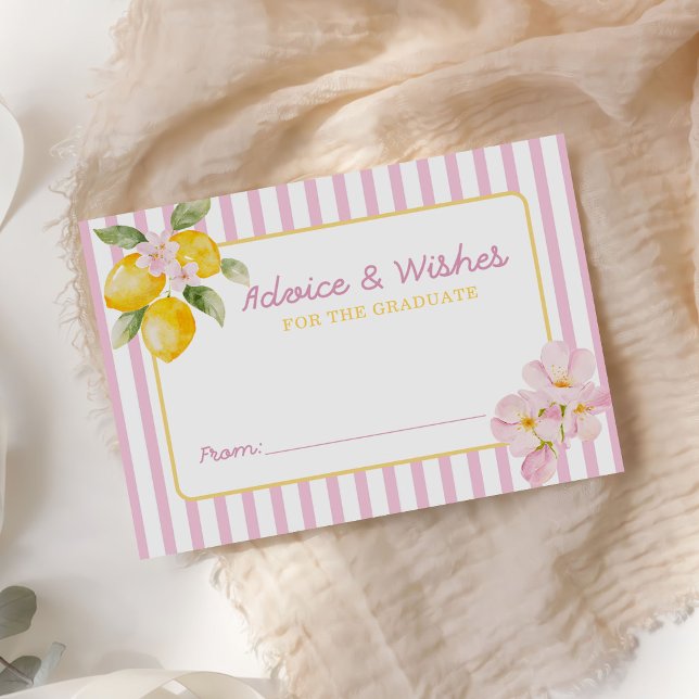 Freshly Graduated Lemon Graduation Advice Wishes Enclosure Card (Creator Uploaded)