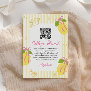 Freshly Graduated Lemon Graduation College Fund Enclosure Card