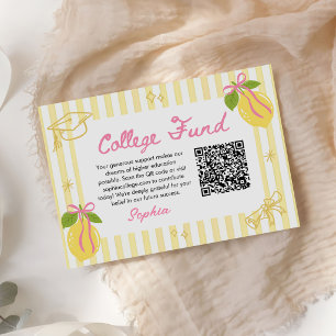 Freshly Graduated Lemon Graduation College Fund Enclosure Card