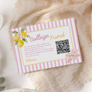 Freshly Graduated Lemon Graduation College Fund Enclosure Card