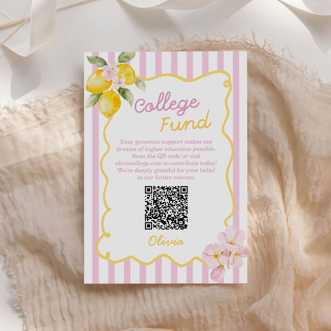 Freshly Graduated Lemon Graduation College Fund Enclosure Card (Creator Uploaded)