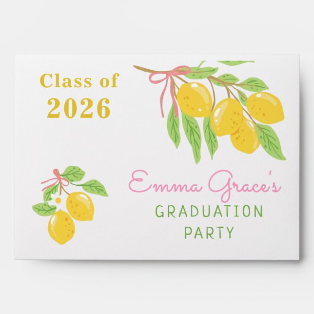 Freshly Graduated Lemon Graduation Envelope (Front)