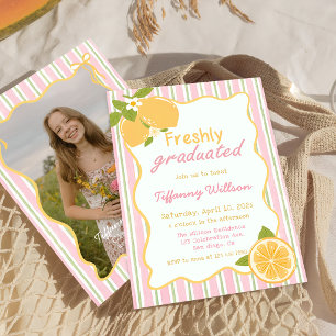 Freshly Graduated Lemon Graduation Party Invitation