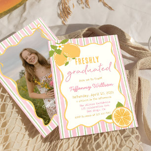 Freshly Graduated Lemon Graduation Party Invitation