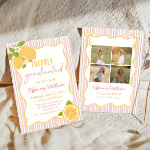 Freshly Graduated Lemon Graduation Party Invitation