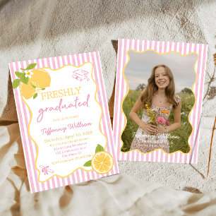 Freshly Graduated Lemon Graduation Party Invitation