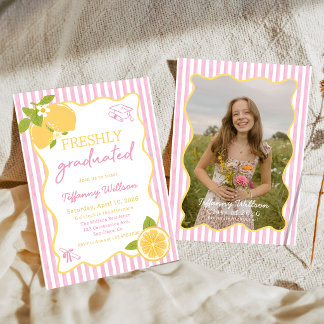 Freshly Graduated Lemon Graduation Party Invitation